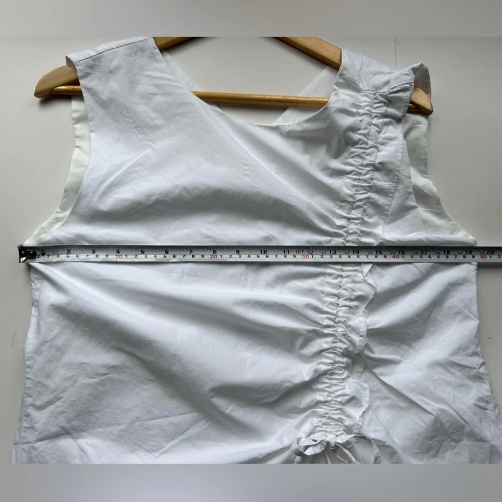 Poete white sleeveless midi dress with gathering on the side - Picture 10 of 10
